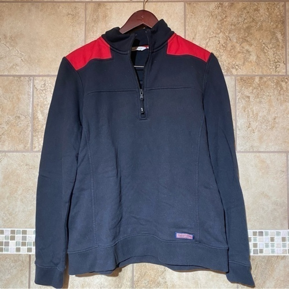 Women’s Classic 1/4 zip Shep Shirt L Black Red